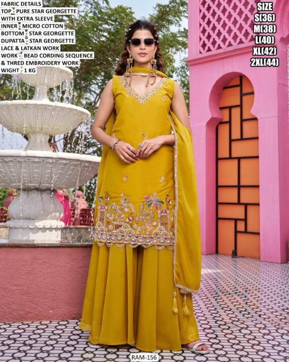 Daily Wear Rayon Kurti & Designer Georgette Suit Set