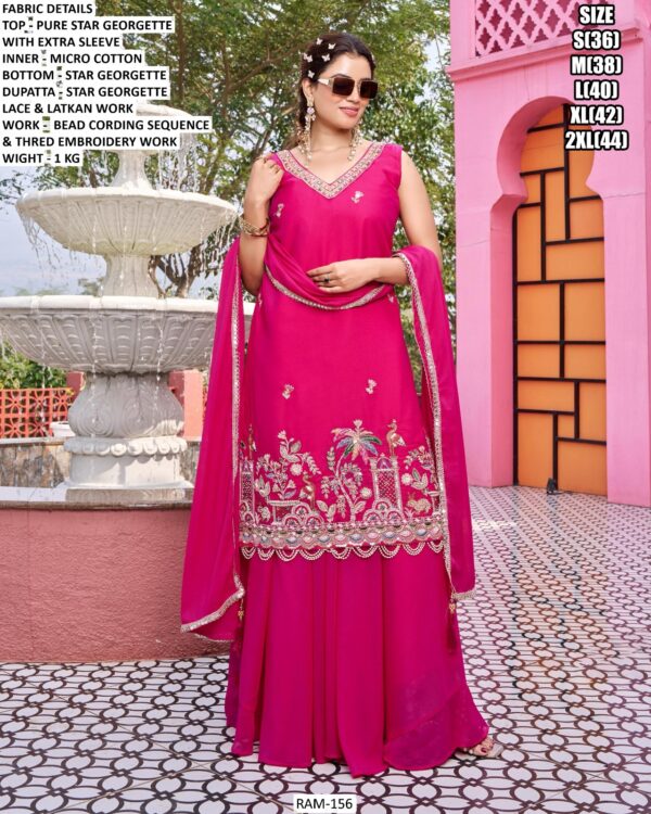 Daily Wear Rayon Kurti & Designer Georgette Suit Set