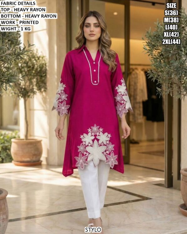 Daily Wear Rayon Kurti & Designer Georgette Suit Set