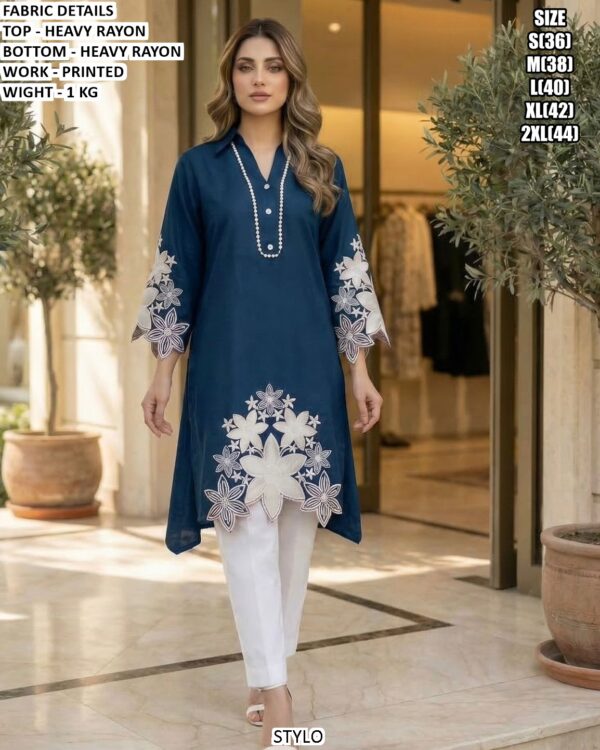 Daily Wear Rayon Kurti & Designer Georgette Suit Set