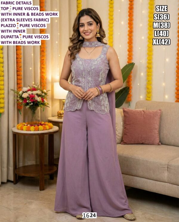 Trending Ethnic Wear for Women | Silk Suit Palazzo Dupatta Set