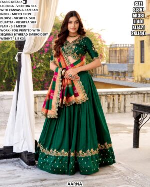 Designer Vichitra Silk Lehenga Choli