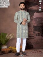 Men Cotton Kurta Pajama Set | Printed Ethnic Kurta for Festive Wear