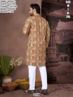 Men Cotton Kurta Pajama Set | Printed Ethnic Kurta for Festive Wear