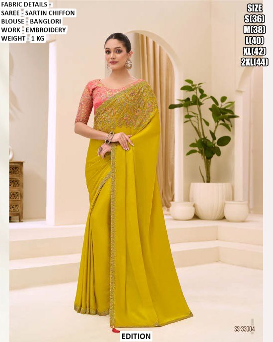 Modern Ethnic Saree with Blouse | Premium Wedding Wear Saree