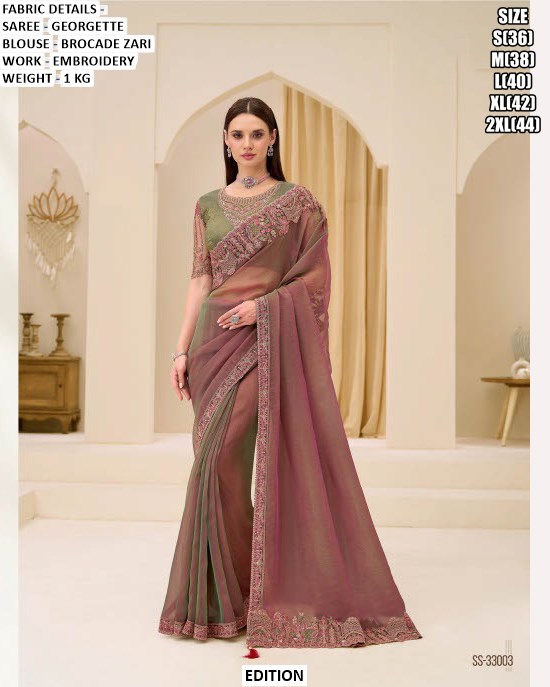 Modern Ethnic Saree with Blouse | Premium Wedding Wear Saree