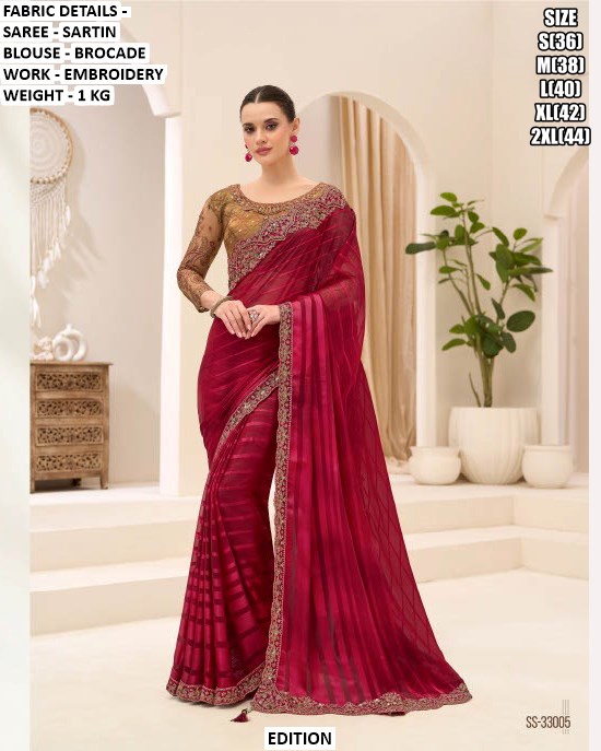 Modern Ethnic Saree with Blouse | Premium Wedding Wear Saree