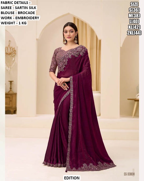Modern Ethnic Saree with Blouse | Premium Wedding Wear Saree