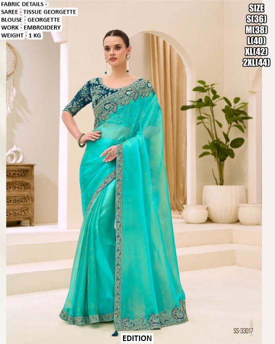 Modern Ethnic Saree with Blouse | Premium Wedding Wear Saree