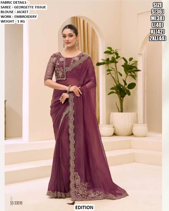 Modern Ethnic Saree with Blouse | Premium Wedding Wear Saree