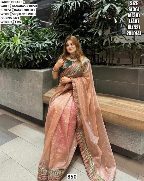 Banarasi Crush Saree ✨ Elegant Festive & Wedding Wear Saree Collection