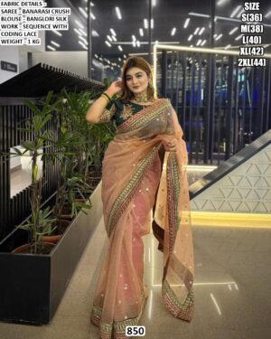 Banarasi Crush Saree ✨ Elegant Festive & Wedding Wear Saree Collection