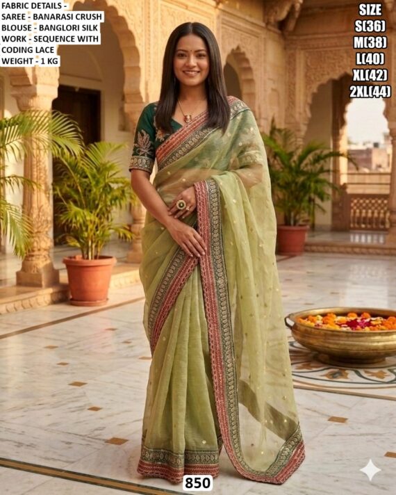 Banarasi Crush Saree ✨ Elegant Festive & Wedding Wear Saree Collection