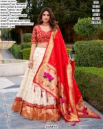 Red Silk Paithani Lehenga Choli for Women | Festive Wedding Wear Designer Lehenga