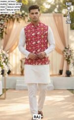 Mens Or Kids Ethnic Wear Kurta Pajama with Jacket