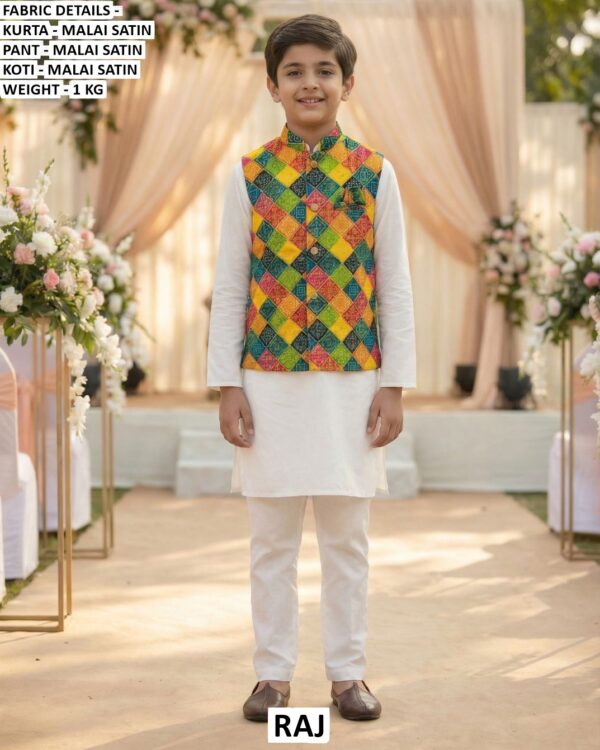 Mens Or Kids Ethnic Wear Kurta Pajama with Jacket