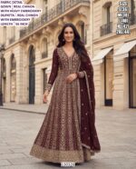 Heavy Chinon Embroidery Gown Collection | Premium Wedding & Party Wear Designer Dress Wholesale