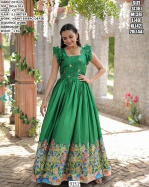 Dola Silk Embroidered Anarkali Gown for Women❤️😍