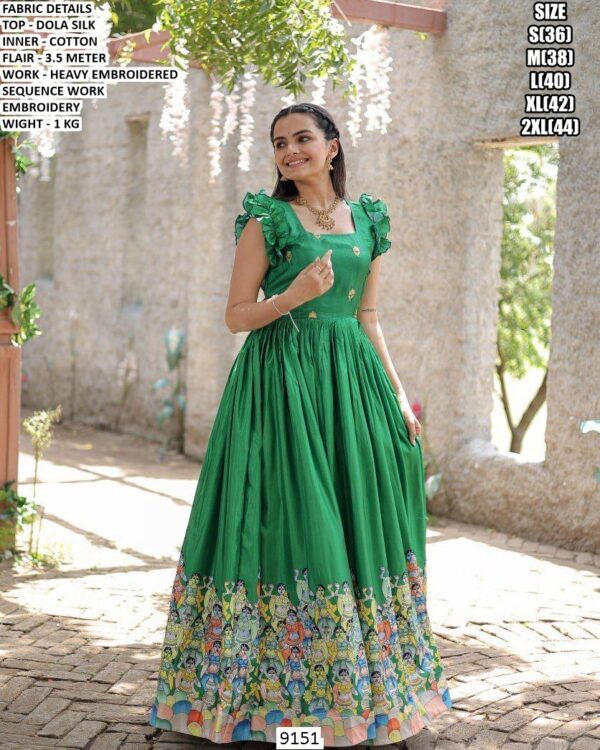 Dola Silk Embroidered Anarkali Gown for Women❤️😍