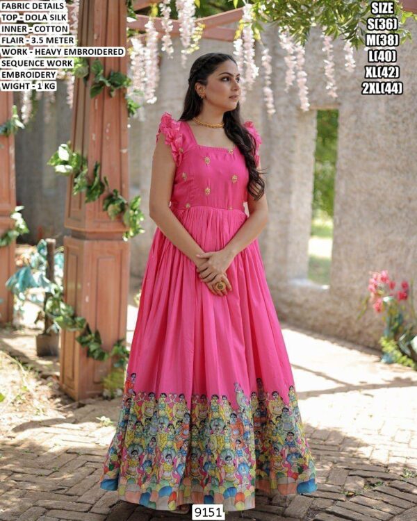 Dola Silk Embroidered Anarkali Gown for Women❤️😍