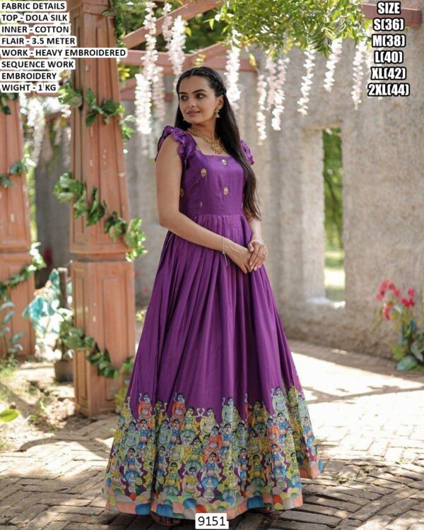 Dola Silk Embroidered Anarkali Gown for Women❤️😍