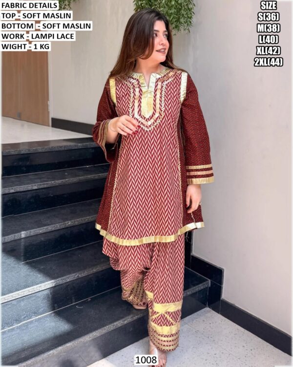 Premium Women’s Ethnic Wear Sets | Chinon Embroidered Suit & Soft Maslin Printed Cord Set