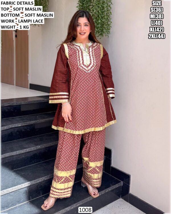 Premium Women’s Ethnic Wear Sets | Chinon Embroidered Suit & Soft Maslin Printed Cord Set