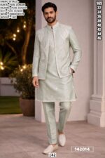 Men’s Embroidered Kurta Pajama with Koti | Premium Ethnic Wear Set