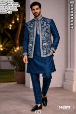 Men’s Embroidered Kurta Pajama with Koti | Premium Ethnic Wear Set
