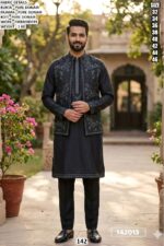 Men’s Embroidered Kurta Pajama with Koti | Premium Ethnic Wear Set