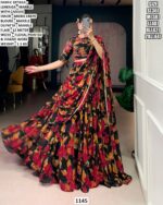 Floral Printed Lehenga Choli for Women | Marble Lehenga with Dupatta