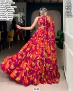 Floral Printed Lehenga Choli for Women | Marble Lehenga with Dupatta