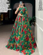 Floral Printed Lehenga Choli for Women | Marble Lehenga with Dupatta