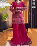 Faux Georgette Heavy Embroidered Suit Set for Women💫