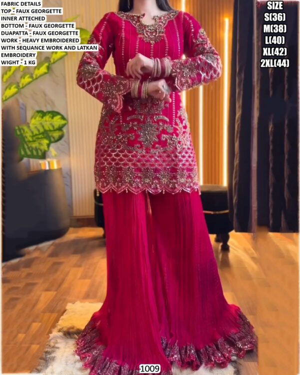 Faux Georgette Heavy Embroidered Suit Set for Women💫