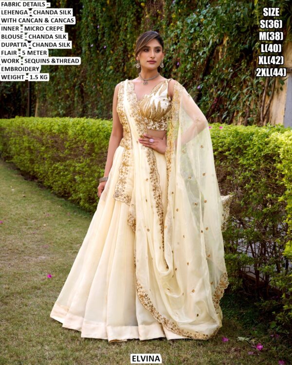 Chanda Silk Lehenga Choli for Women | Sequins Thread Embroidered Festive Wear