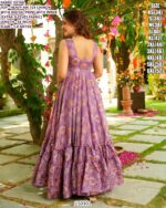 Floral Printed Chinon Anarkali Gown for Women | Party Wear Ethnic Dress