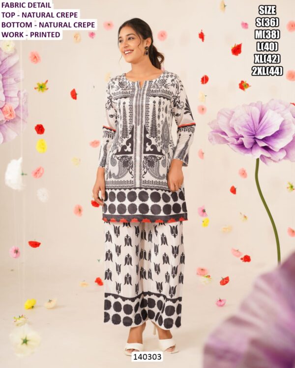 Printed Natural Crepe Cored Set for Women | Summer Ethnic Wear💫