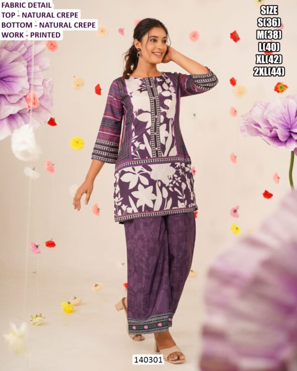 Printed Natural Crepe Cored Set for Women | Summer Ethnic Wear💫