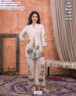 Premium Cotton Embroidered And Natural Crepe Kurti Pant Set for Women