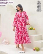 Premium Cotton Embroidered And Natural Crepe Kurti Pant Set for Women