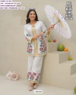 Premium Ethnic Kurti Pant & Palazzo Set for Women | Cotton Embroidery & Crepe Mirror Work