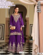 Chinon Silk Embroidered Palazzo Set with Dupatta for Women