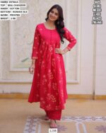 Printed Mal Chanderi Anarkali Suit Set for Women