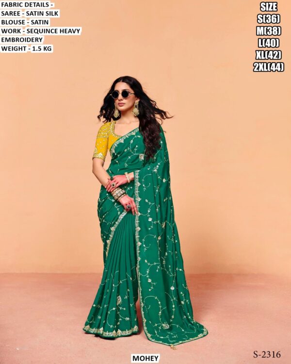 Designer Party Wear Saree Collection for Women | Organza Satin, Satin & Embroidered Sarees