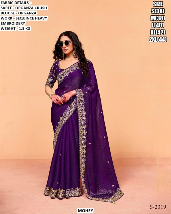 Designer Party Wear Saree Collection for Women | Organza Satin, Satin & Embroidered Sarees