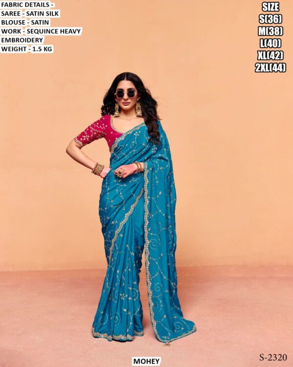 Designer Party Wear Saree Collection for Women | Organza Satin, Satin & Embroidered Sarees