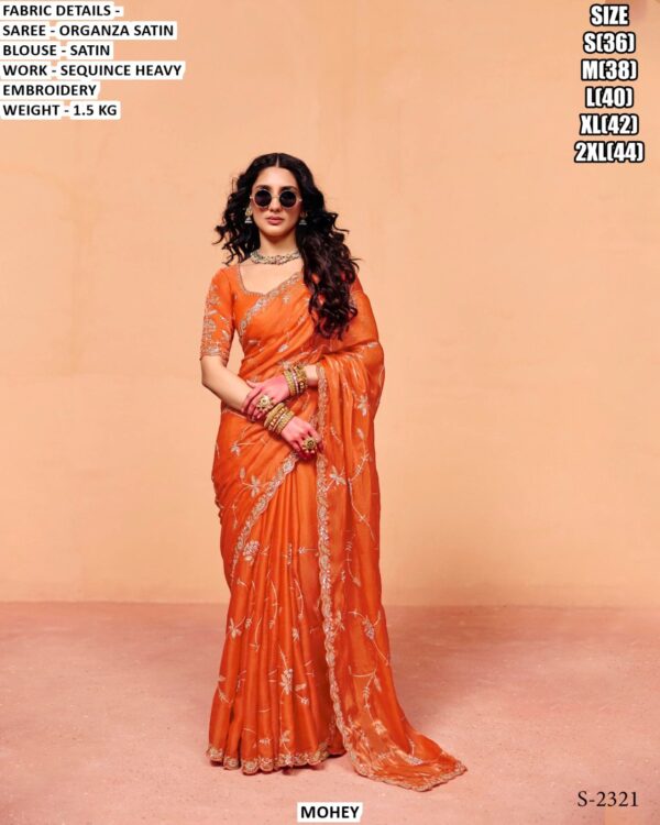 Designer Party Wear Saree Collection for Women | Organza Satin, Satin & Embroidered Sarees