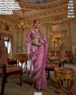 Aqua Soft Tissue Saree for Women | Multi Thread Embroidered Party Wear Saree