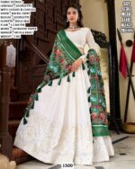 White Lehenga Choli with Patola Dupatta for Women | Festive Ethnic Wear